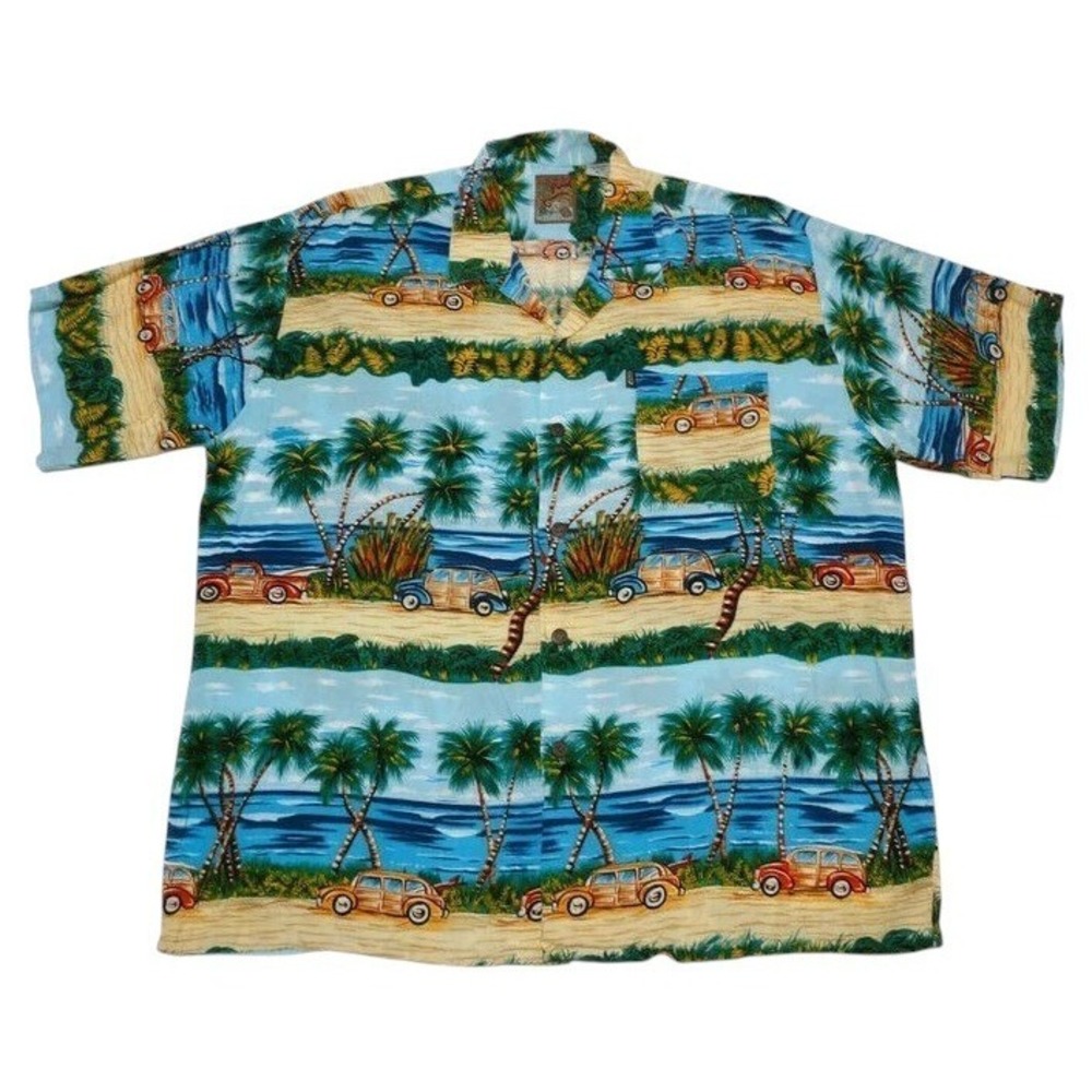 Pineapple Connection XL Hawaiian Shirt Rayon Pocket Aloha Beach Relax Camp‎